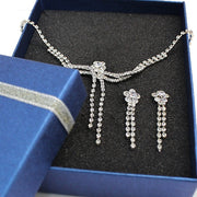 Wedding party Crystal Flower Necklace Earring Set - Come4Buy eShop