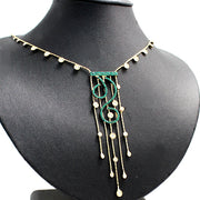 Green Zircon Crystal Earring Gold Plating Necklace Set - Come4Buy eShop