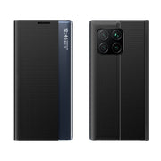 For Xiaomi Mi 11 Side Window Display Magnetic Suction Plain Grain Flip PU Leather + PC Case with