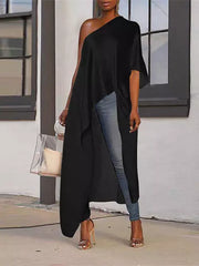 Summer Tunic Women Sexy Off One Shoulder Party Shirts