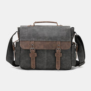 Men PU Leather Flap-Over Large Capacity Crossbody Bags Casual Fashion Multi-pocket Messenger Bag Handbag Shoulder Bag
