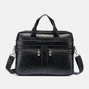 Men PU Leather Large Capacity Crossbody Bags Retro 13.3 Inch Laptop Messenger Bag Briefcase Shoulder Bag Handbag