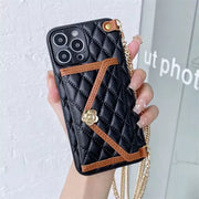 Shoulder Chain Case For iPhone 13 Rhombic Lattice