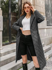 Winter Coat With Rhombus Pattern Parkas