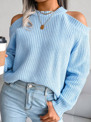 Casual Off The Shoulder Blouse Tops Knitted Sweater