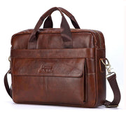 Men Genuine Leather Retro Business 13 Inch Laptop Bag Handbag Briefcase