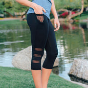 Gym High Waist Legging Calf Length Yoga Running Legging