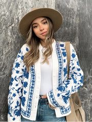 Cotton Loose Women Embroidered Cardigan Shirts