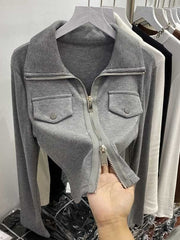 Cotton Women Knit Button Sweaters Fall Clothing Blouse