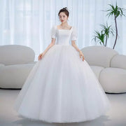 Vintage Court Style Simple Beading Wedding Dress