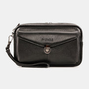 Men Multifunction Long Multi-card Slot Wallet Retro Large Capacity First Layer Cowhide 6.5 Inch Phone Bag Clutch Bags