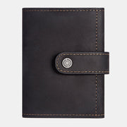 Men Retro Trifold RFID Blocking Antimagnetic Wallet Genuine Leather 9 Card Slot Card Holder Coin Purse
