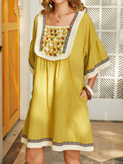 bohemia-tassel-design-square-collar-pocket-women-midi-dress