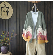 Fashion Cardigan Sweater Coat Yellow Red Brown Coats