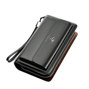 Fashion Men Wallets Large Zipper Wristlets Phone Bag