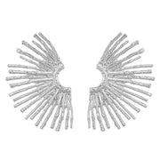 Golden Color Fan-shaped Stud Earrings