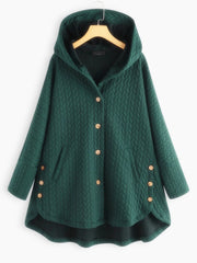 Hooded Jacket Coats For Women Winter Button Pocket Coat