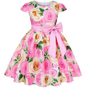 Girls Kids Flower Elegant Casual Princess Party Dresses