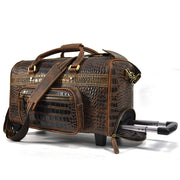 Large Leather Capacity Trolley Bag Hand Luggage Bag
