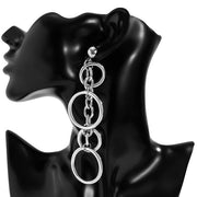 Long Big Circle Link Chain Earrings For Women