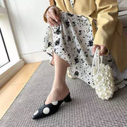 Low Heel Polka Dot Sandals Office Shoes