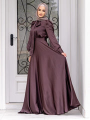 Muslim Women Dress Kaftan Solid Long Dresses