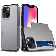 For iPhone Phone Case With Slide Card Slot