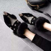 Rabbit Fur Snow Boots For Women