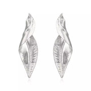 Retro Twisted Gold Color Leaf Earrings