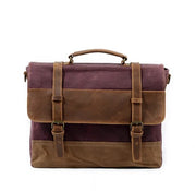 Retro Waterproof Oil Wax Canvas & Leather Briefcase