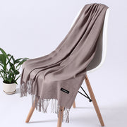 Solid Scarf Winter Hijabs Tassels Long Lady Shawls