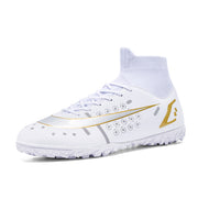 Men Soccer Shoes Adult Kids High Ankle Football Boots