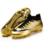 Gold Soccer Shoes Professional Unisex Ankle Football Boots