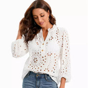 White Lace Blouse Modern Girl Top Wears