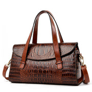 Women Bags Black Crocodile Faux Leather Handbags