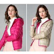 Women Double Side Wear Hooded Down Jacket
