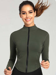 Women Full Zip-up Yoga Top Workout Running Jackets
