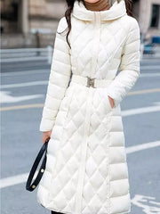 Women Hooded Slim Fit Long Cotton Parka