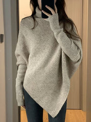 Women Loose Chic Vintage Simple Pullovers Sweaters