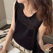 Women Loose Knitted Vest Blouse clothes