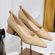 Women Shoes PU Leather Women Square Heels