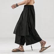 Casual Cotton Fabric Drop Crotch Gothic Punk Style Pants