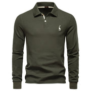 Casual Long Sleeve Cotton Business Polo Shirt