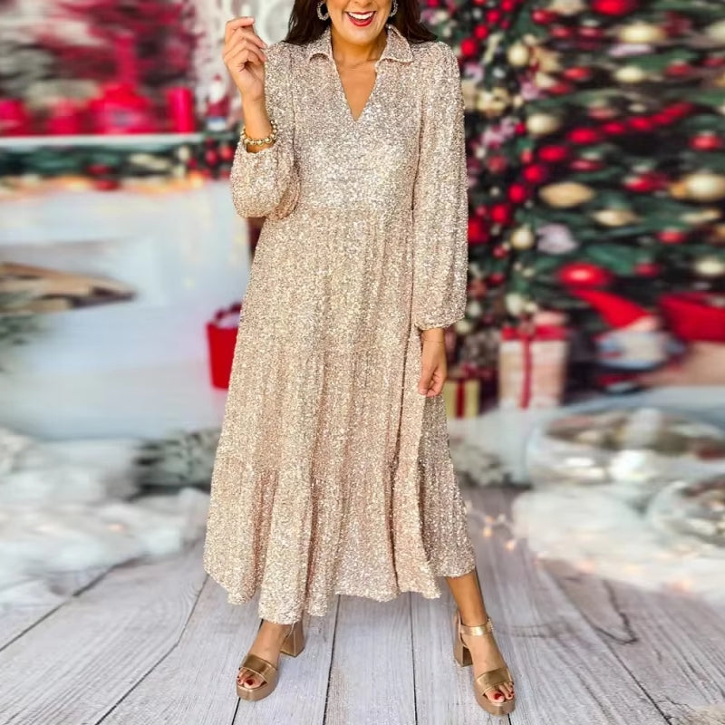 Women Glitter Sequin Deep V Long Dress Come4Buy eShop Women Glitter Sequin Deep V Long Dress Come4Buy eShop