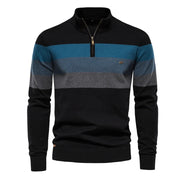Casual Zipper Mock Neck Sweater for Men