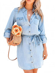 Fashion Women Casual Denim Dress