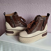 Women Shoes Genuine Leather 8cm Zip Boots
