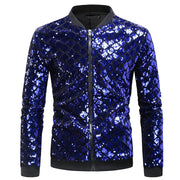 Men Shiny Black Blue Green Dance Street Wear