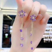 Luxury Crystal Long Tassel Ear Line Hanging Earring