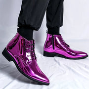 Oxford Shoes Men Dress Bling Purple Shoes